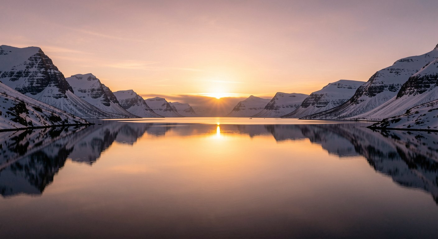 arctic midnight sun fjord hero