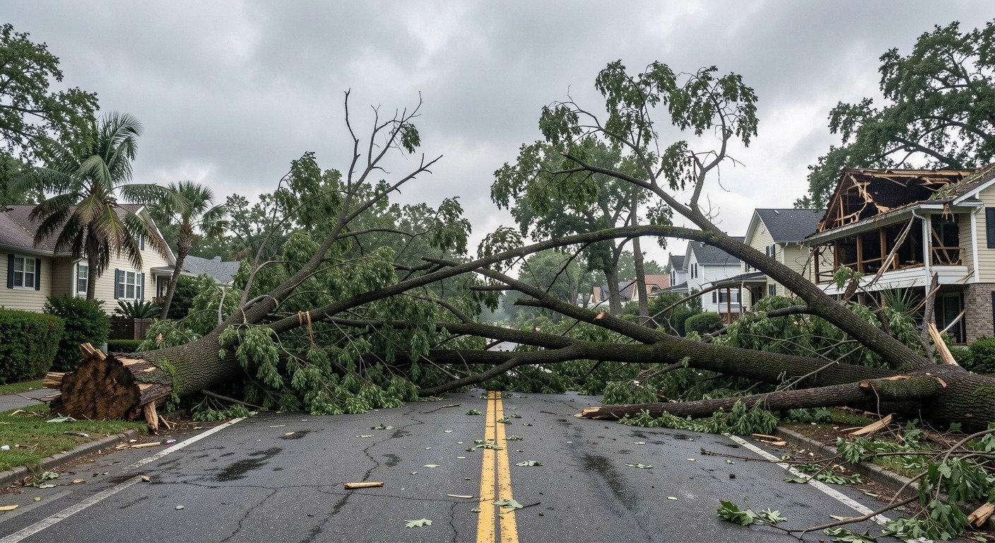 Derecho wind damage aftermath