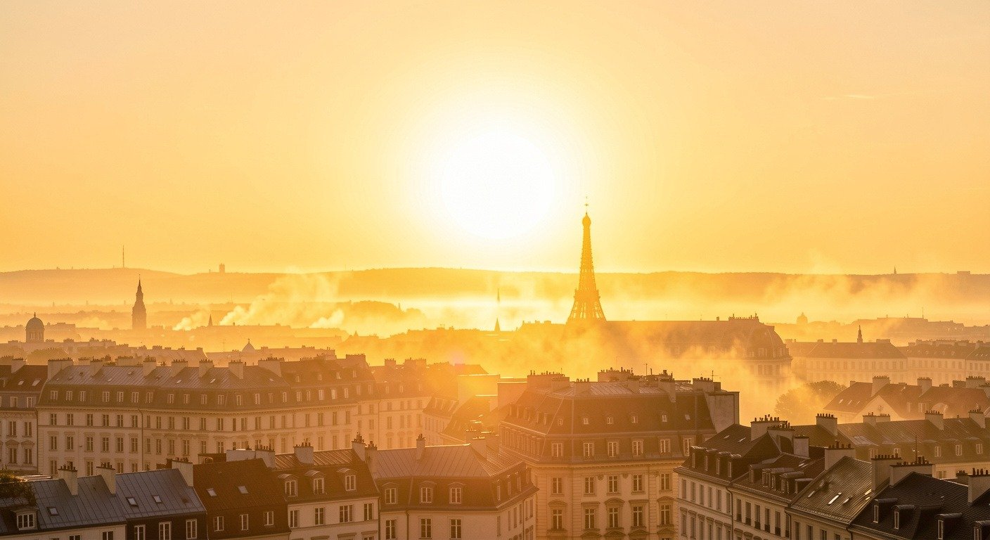Summer solstice 2026 heat dome over European city
