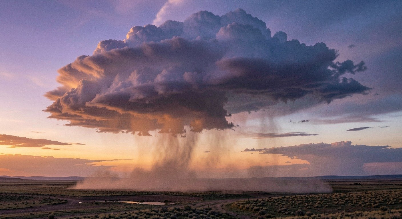 Dramatic sunset colors painting the sky over serene natural landscape