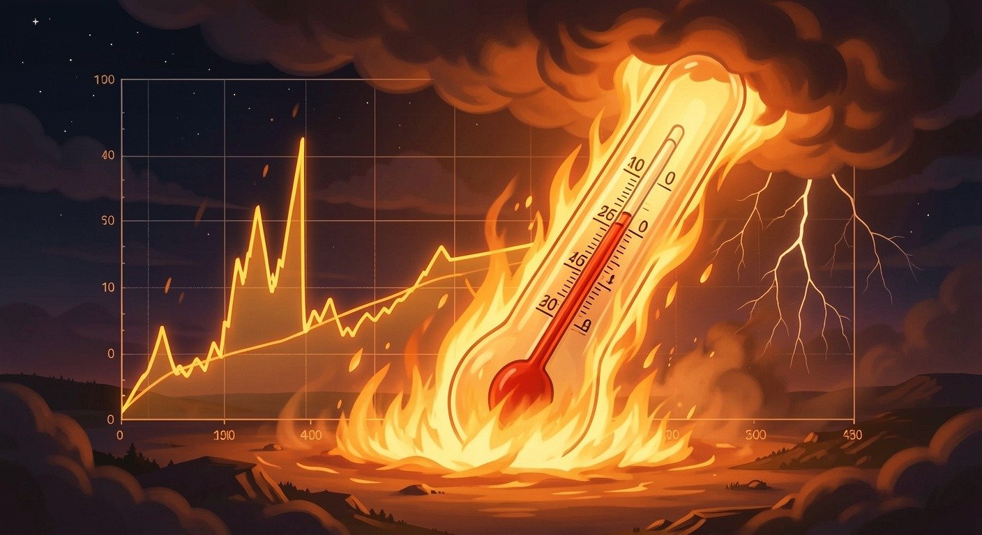 Heat wave distortion over Great Plains landscape, heat burst temperature spike