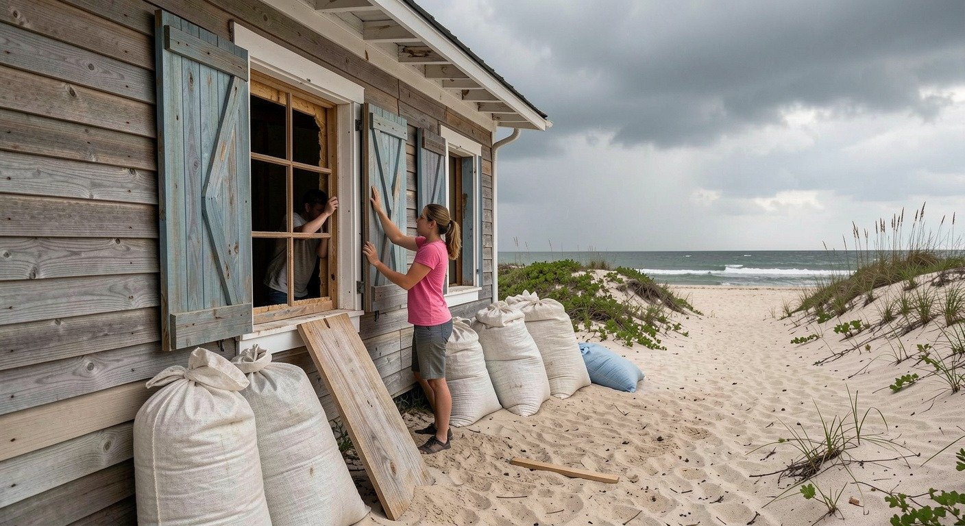 Family preparing home for hurricane season