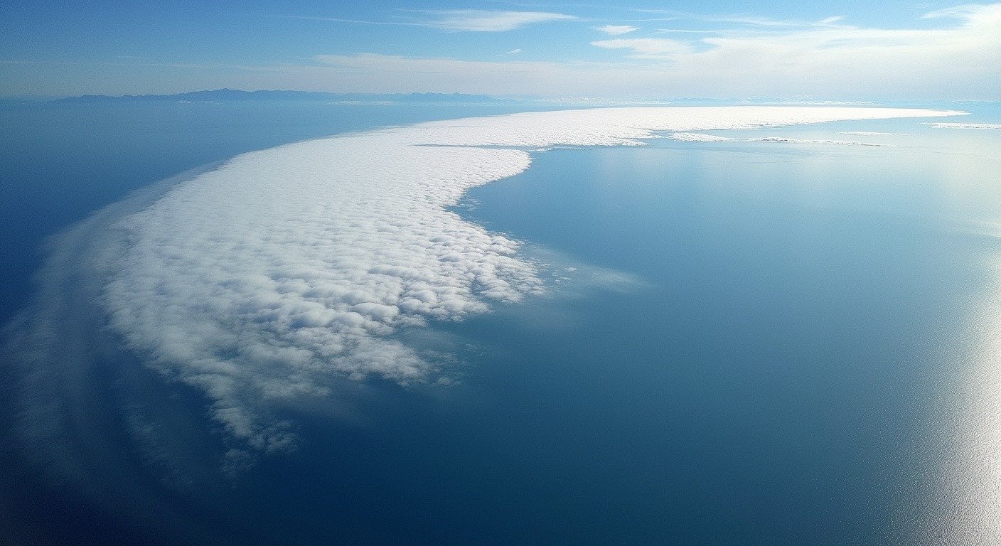 Satellite view of an atmospheric river moisture band, a narrow concentrated plume of water vapor stretching across the Pacific Ocean approaching the California coast. Atmospheric rivers explained: invisible sky rivers carrying more water than the Amazon.