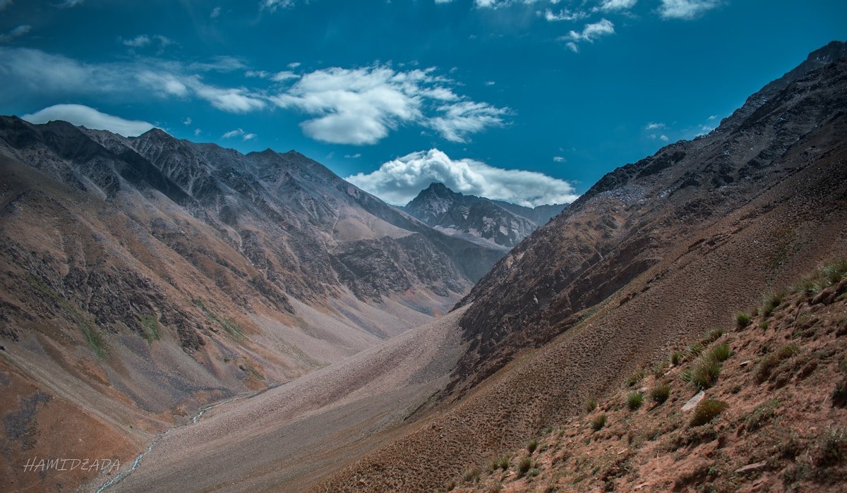 Hindu Kush mountain range in Afghanistan under cloudy sky